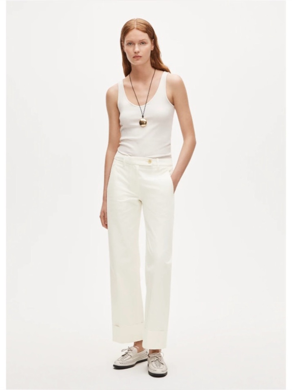 NWT J. Crew Petite Cuffed Chino Pant Ivory